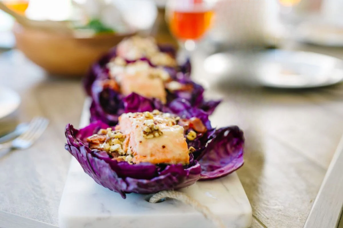Honey Ginger Salmon and Cabbage Cups