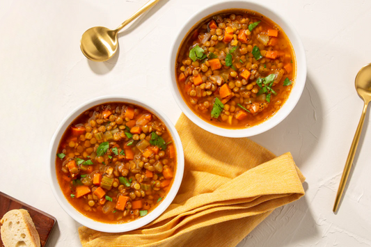Lentil Soup with Garlic Vinaigrette