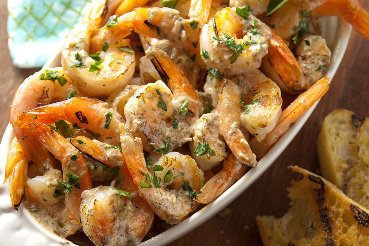 Grilled Asiago Caesar Shrimp