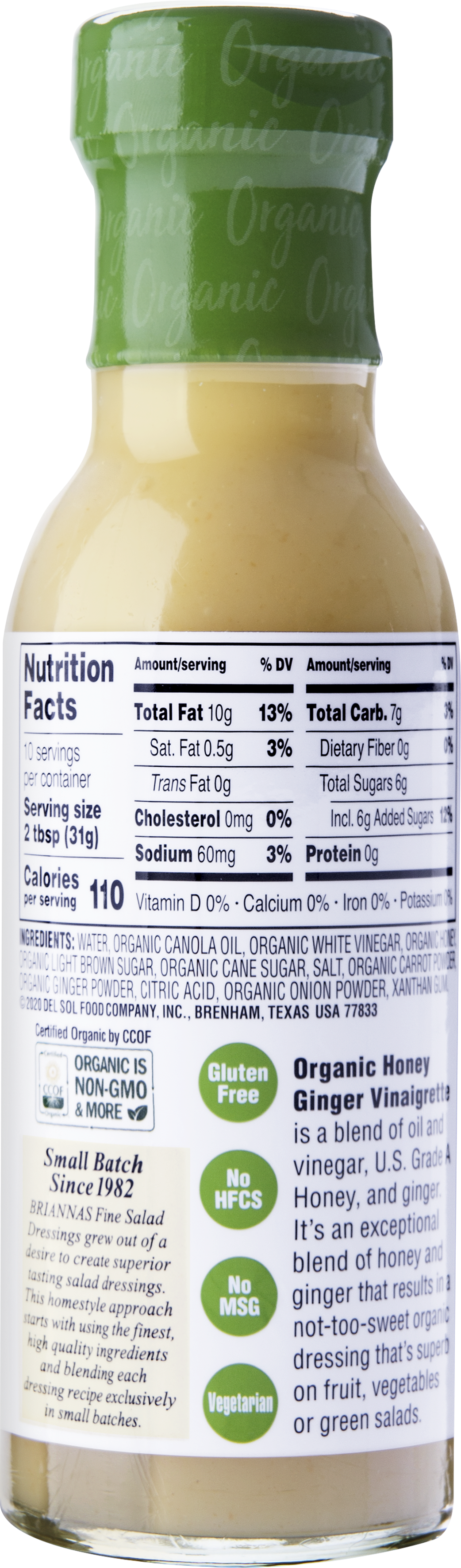 Organic Honey Ginger Vinaigrette