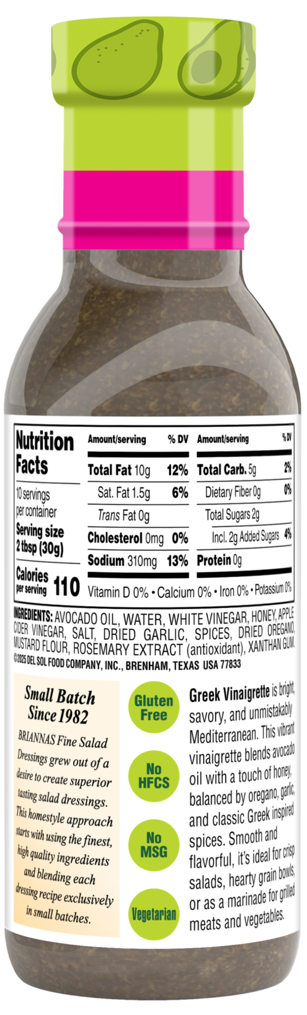 Avocado Oil Greek Vinaigrette