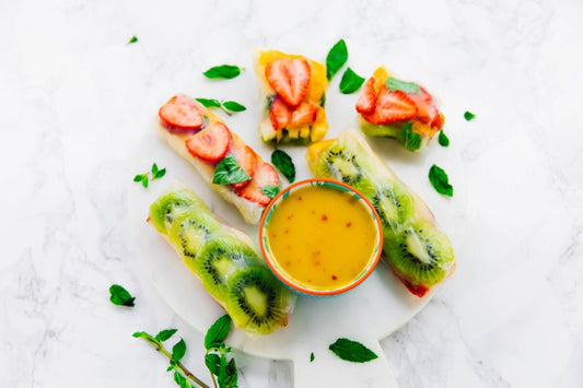Summer Fruit Spring Rolls with Mango Dip