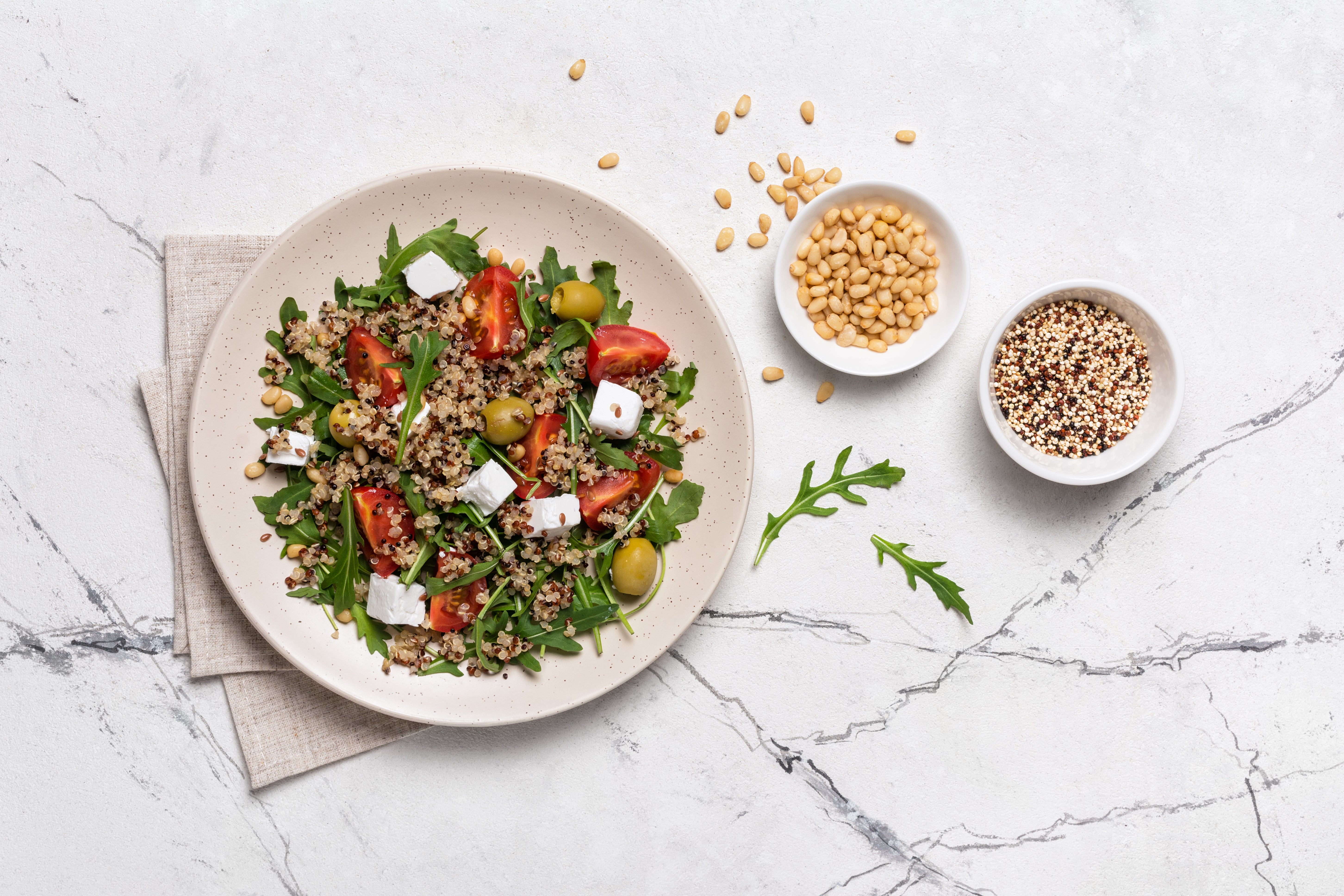 Quinoa Arugula Grain Bowl