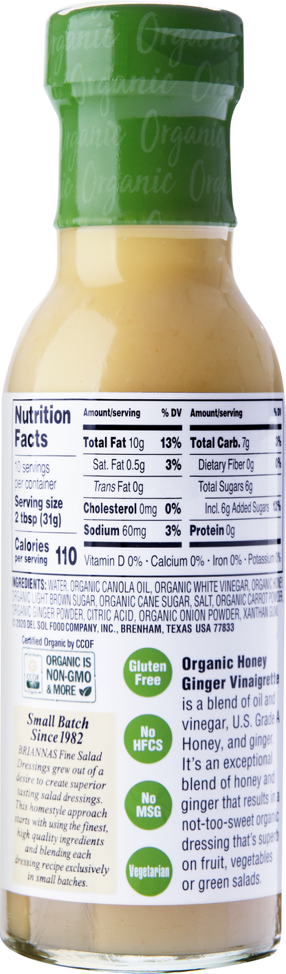Organic Honey Ginger Vinaigrette