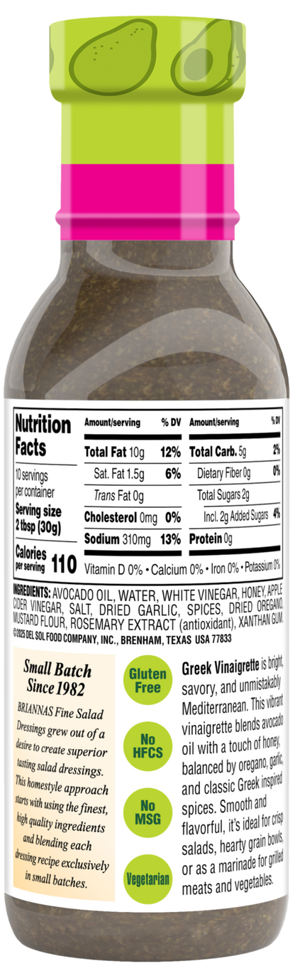 Avocado Oil Greek Vinaigrette